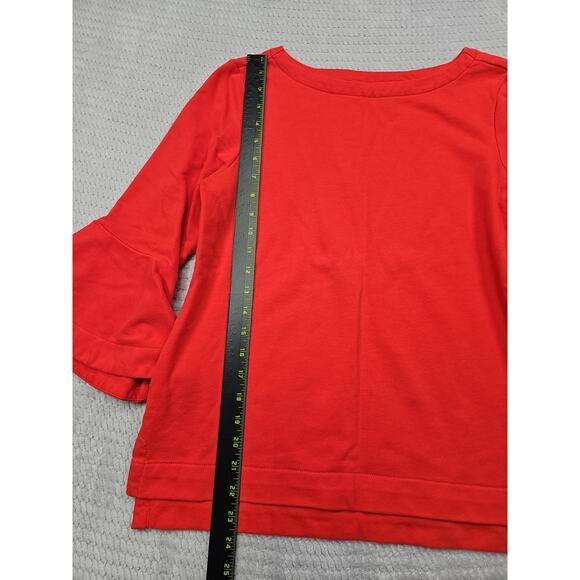Tommy Bahama Shirt Womens XS Orange Bell Sleeve Beachy Preppy Nautical - Picture 2 of 7
